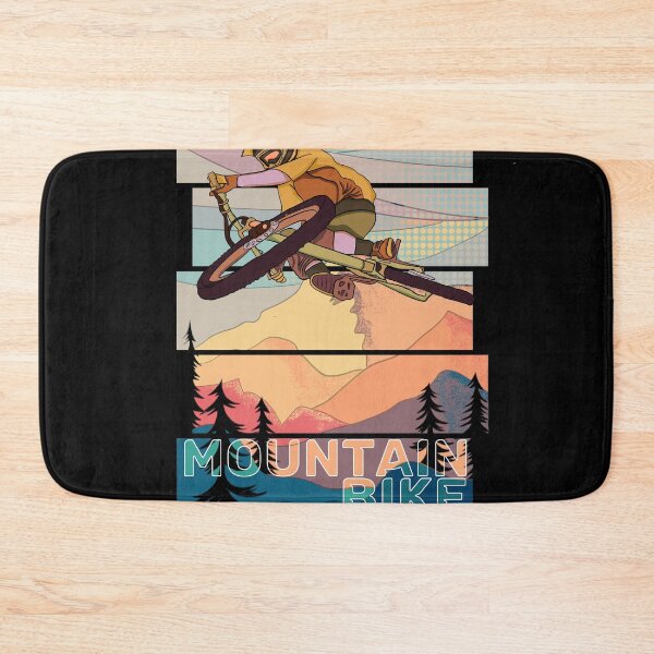Item preview, Retro MountainBiker jumps MTB over table front of mountains designed and sold by Cedinho.