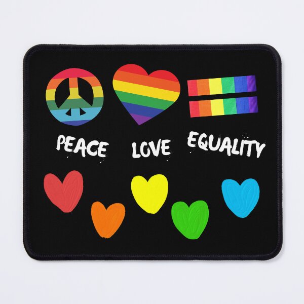 Item preview, Peace Love Equality Colorful Hearts In Black designed and sold by LuckyKermit.