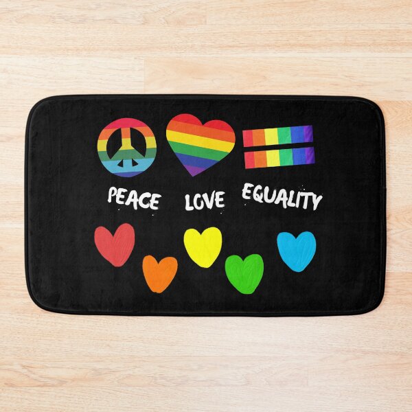 Item preview, Peace Love Equality Colorful Hearts In Black designed and sold by LuckyKermit.