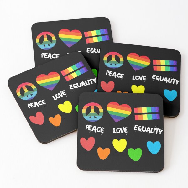 Item preview, Peace Love Equality Colorful Hearts In Black designed and sold by LuckyKermit.