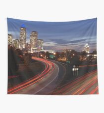 Charlotte Night Time Skyline (North Carolina) Wall Tapestry