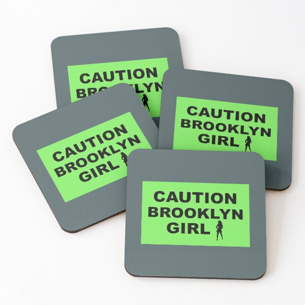 Item preview, CAUTION BROOKLYN GIRL sign designed and sold by lobodelnoir.