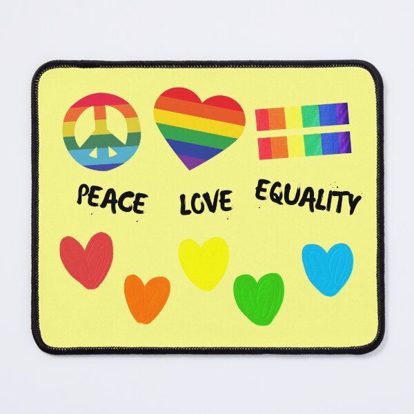 Item preview, Peace Love Equality Colorful Hearts In Yellow designed and sold by LuckyKermit.