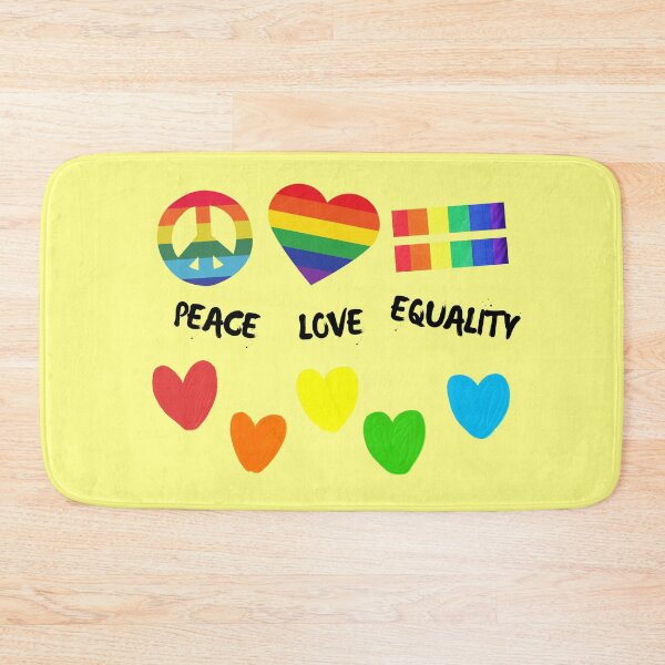Item preview, Peace Love Equality Colorful Hearts In Yellow designed and sold by LuckyKermit.