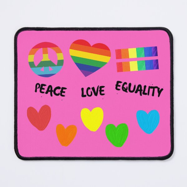 Item preview, Peace Love Equality Colorful Hearts In Pink designed and sold by LuckyKermit.