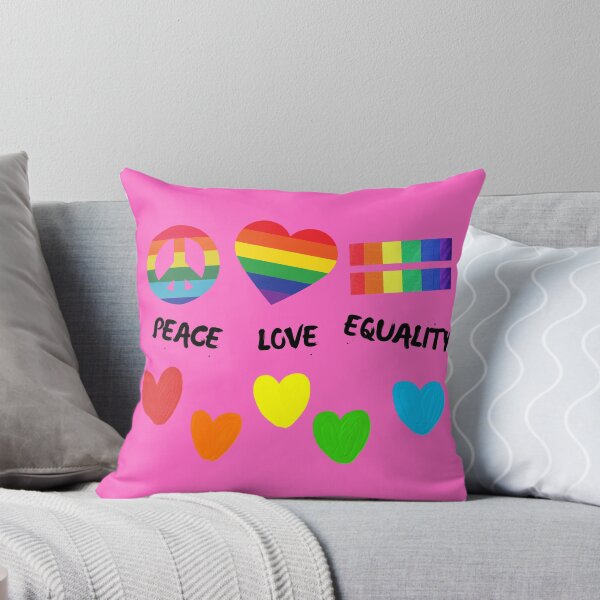 Item preview, Peace Love Equality Colorful Hearts In Pink designed and sold by LuckyKermit.