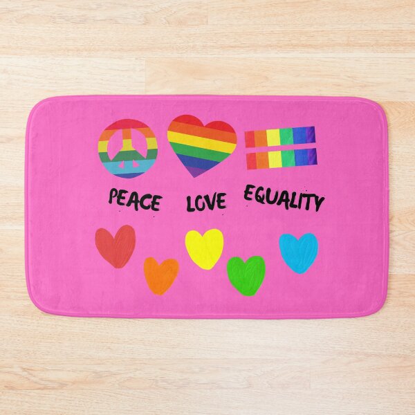 Item preview, Peace Love Equality Colorful Hearts In Pink designed and sold by LuckyKermit.