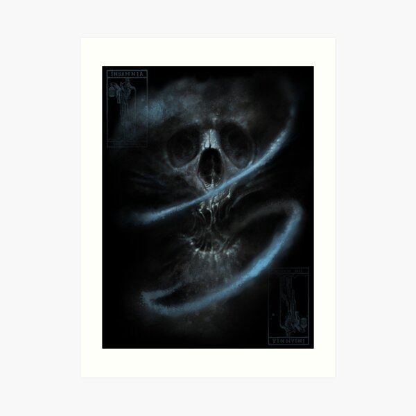 Skull Bio Organic Tarot by INSAMNIA Tattoo Art Print