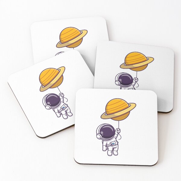 Item preview, Cute Astronaut Floating With Planet Balloon In Space designed and sold by MoaaStore.