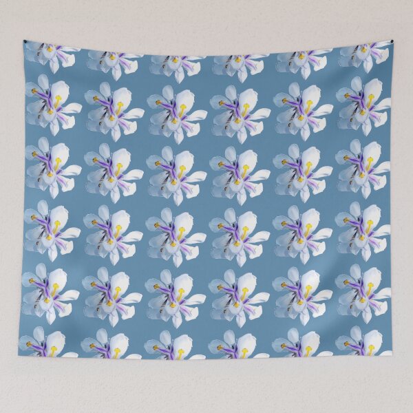 Item preview, White Iris Floral Pattern designed and sold by Vicky Brago-Mitchell®.