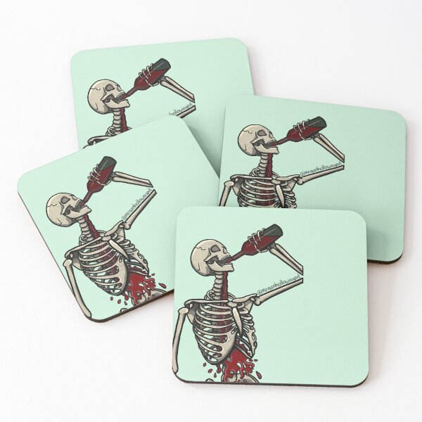Item preview, Drunk Skeleton designed and sold by Megan Holloway Art.