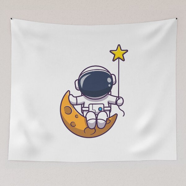 Item preview, Cute Astronaut Sitting On Moon With Star designed and sold by MoaaStore.