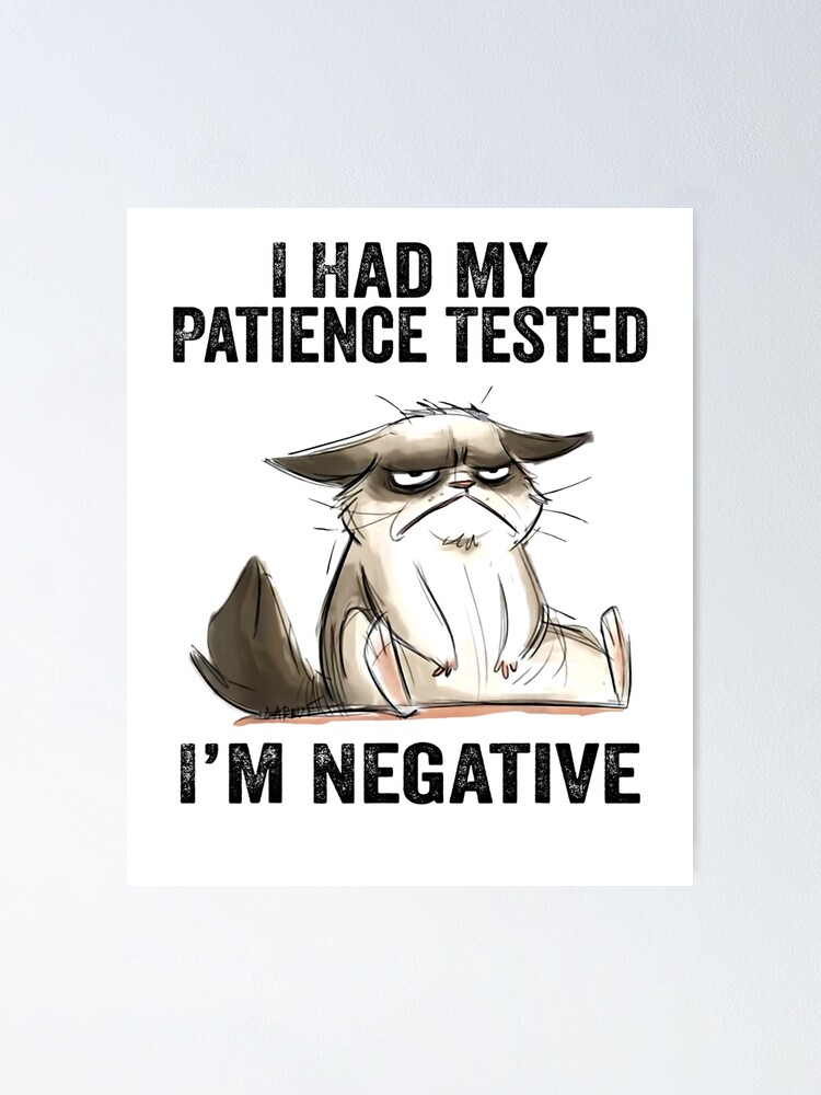 I Had My Patience Tested I'm Negative Cat Funny T-Shirt Cute Cat-Lover  Aesthetic