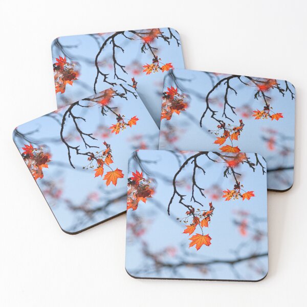 Item preview, Autumnal Leaves  clinging on to the tree, against a blue sky designed and sold by CyaniRose.
