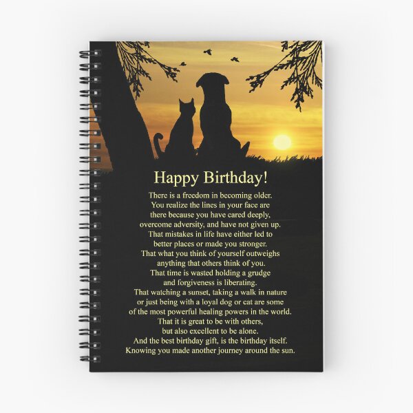 Item preview, Happy Birthday the Gift of Being Older with Cat and Dog in Sunset designed and sold by Stephanie Laird.