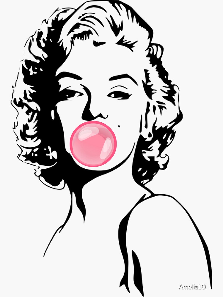 Marilyn Monroe Blowing Bubble Gum by Amelia10.