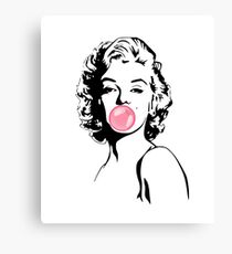 Marilyn Monroe Blowing Bubble Gum Canvas Print