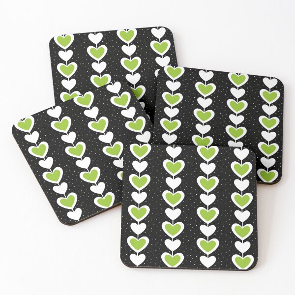 Item preview, Green and White Hearts Pattern  designed and sold by PurplleArtz .