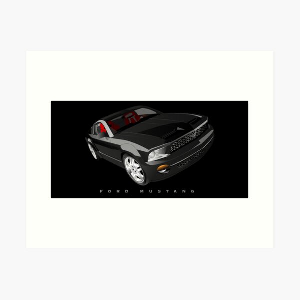Ford Mustang - Black Art Print