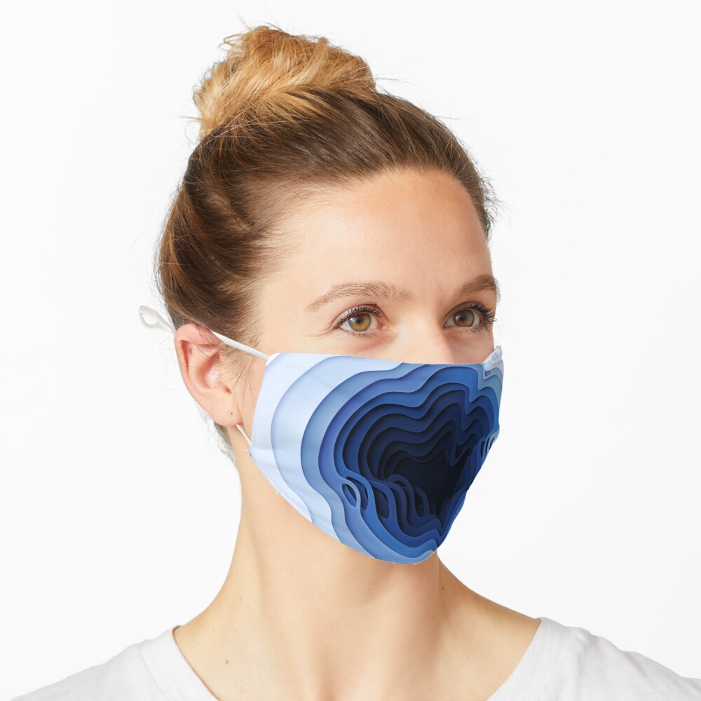 Abstract blue layered deepen Mask