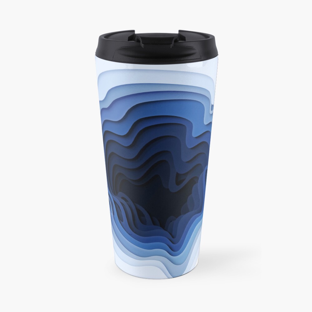 Abstract blue layered deepen Travel Coffee Mug