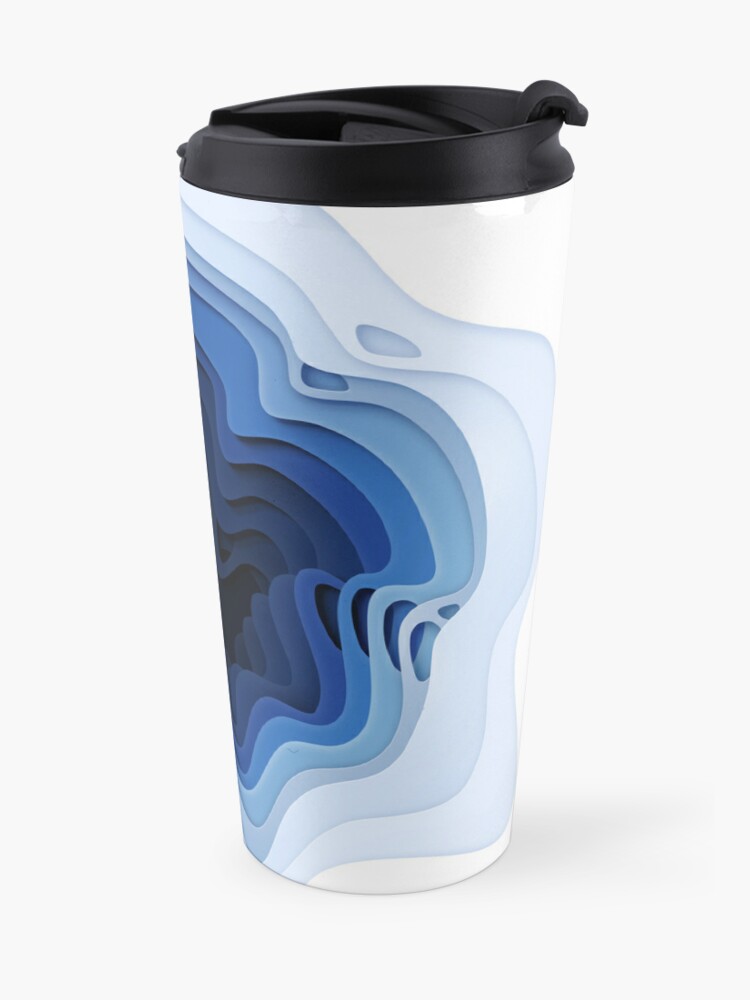 Alternate view of Abstract blue layered deepen Travel Coffee Mug