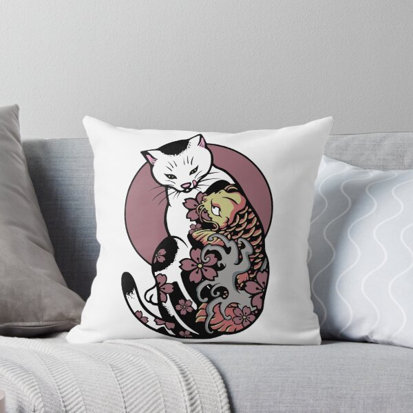 Item preview, Monmon cat - Cat with japanese tattoo -Koï Fish designed and sold by Kumabushi.