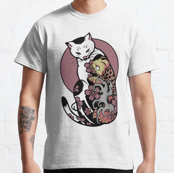 Monmon cat - Cat with japanese tattoo -Koï Fish Classic T-Shirt