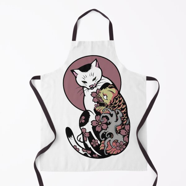 Item preview, Monmon cat - Cat with japanese tattoo -Koï Fish designed and sold by Kumabushi.