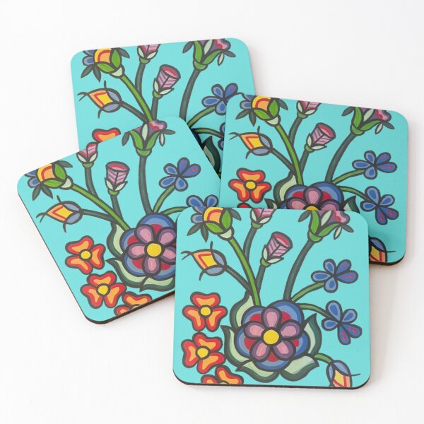 Item preview, Happiness Blooms on aqua blue designed and sold by Jenannbrown.