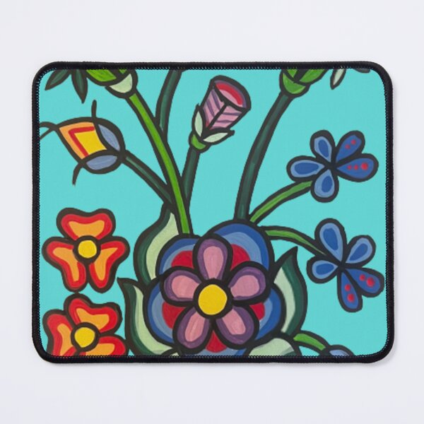 Item preview, Happiness Blooms on aqua blue designed and sold by Jenannbrown.