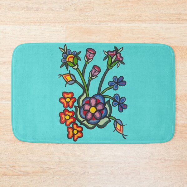 Item preview, Happiness Blooms on aqua blue designed and sold by Jenannbrown.