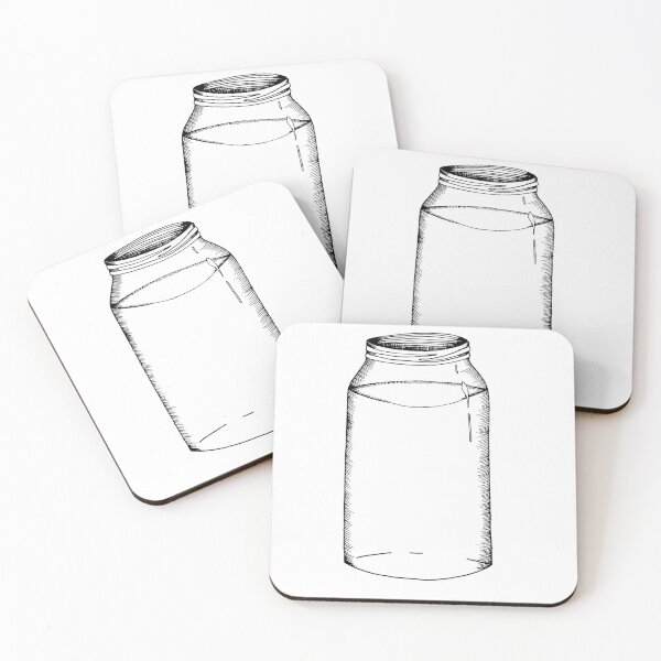 Item preview, mason jar drawing, line art, full jar designed and sold by LastMinuteLaura.