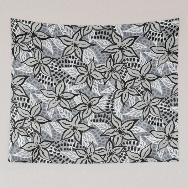 Item preview, Black and White Garden Flowers designed and sold by Carolina Diaz.