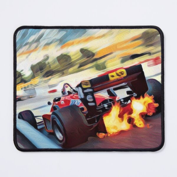Item preview, F1 Fire Spitting Ferrari Monaco Stefan Johansson Poster designed and sold by F1 PhotoStop.