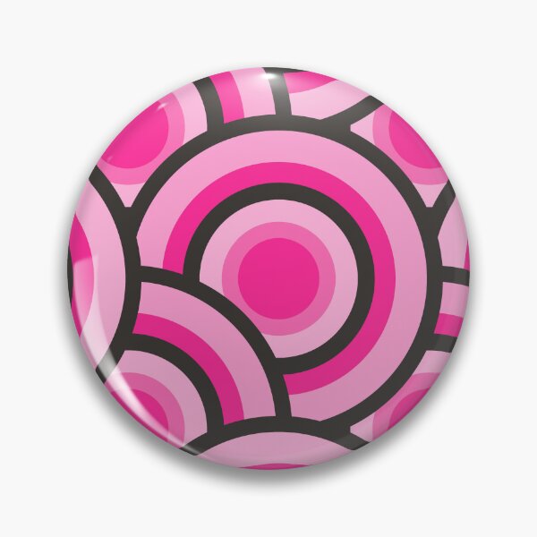 Item preview, 70s style retro raspberry color vintage circle pattern designed and sold by PG Illustration.