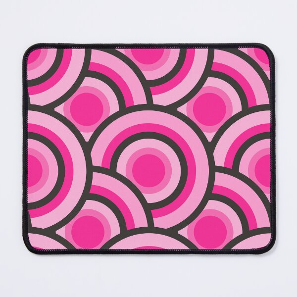 Item preview, 70s style retro raspberry color vintage circle pattern designed and sold by PG Illustration.