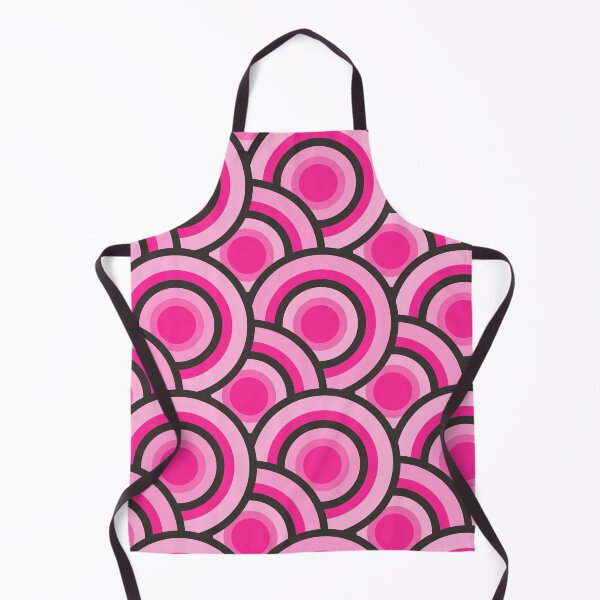 Item preview, 70s style retro raspberry color vintage circle pattern designed and sold by PG Illustration.