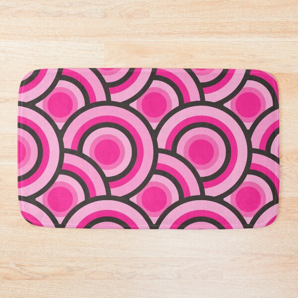 Item preview, 70s style retro raspberry color vintage circle pattern designed and sold by PG Illustration.