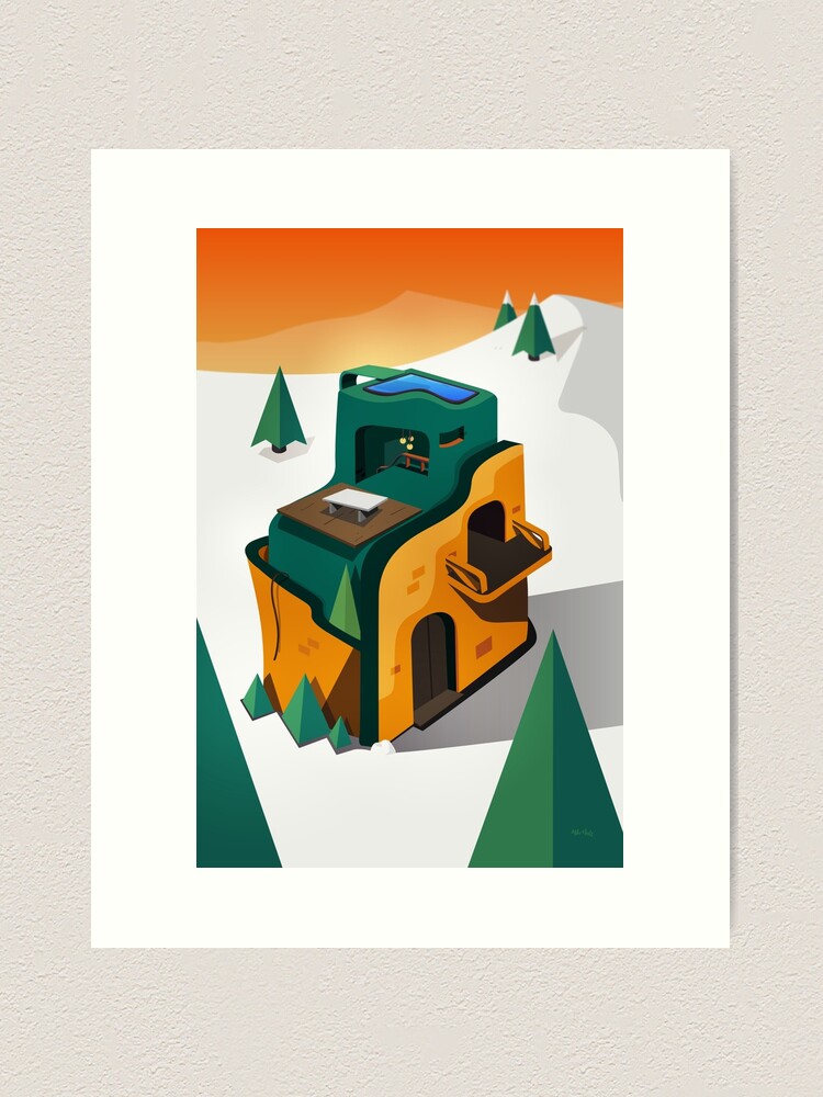 Thumbnail 2 of 3, Art Print, Cubist Villa Illustration designed and sold by mikehealy.