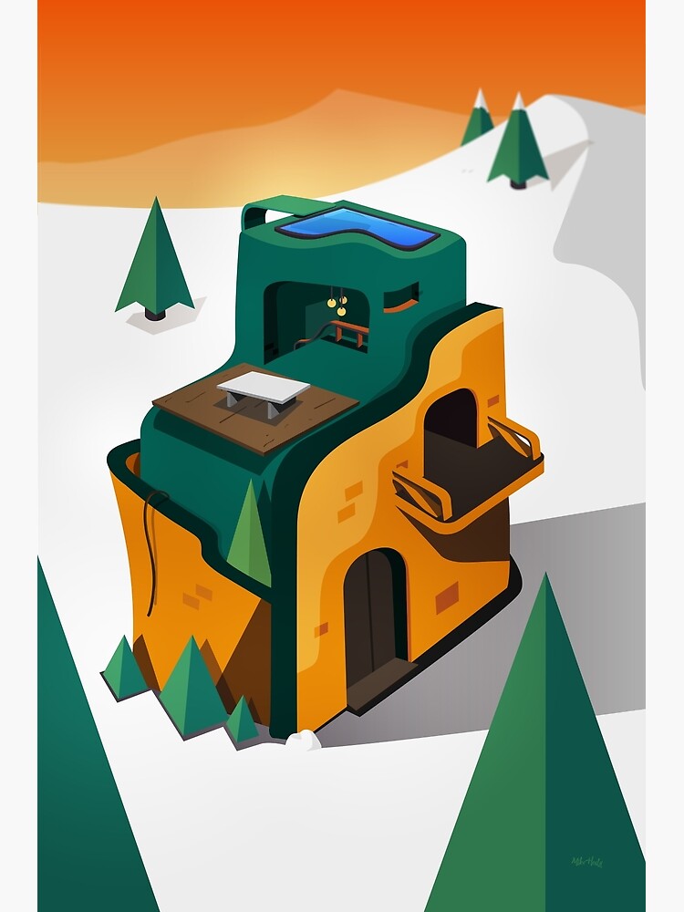 Thumbnail 3 of 3, Art Print, Cubist Villa Illustration designed and sold by mikehealy.