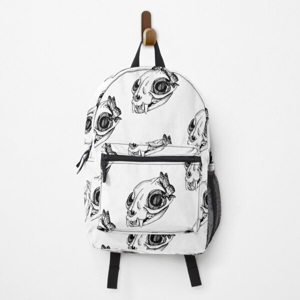 Item preview, cat skull line art drawing designed and sold by LastMinuteLaura.