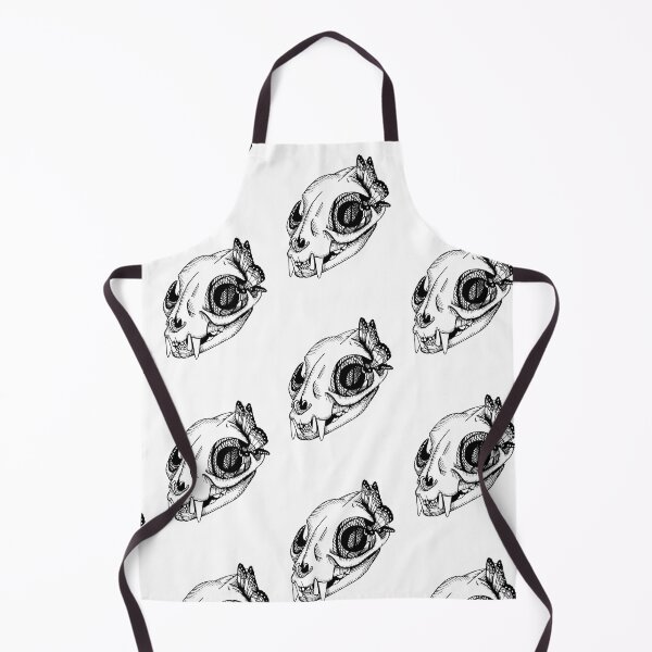 Item preview, cat skull line art drawing designed and sold by LastMinuteLaura.