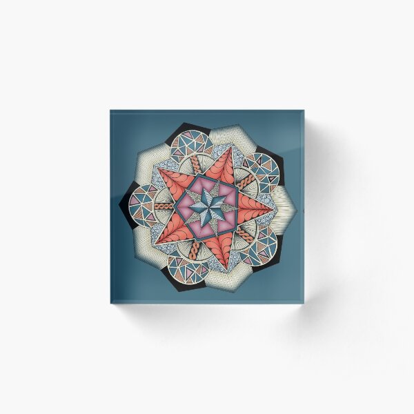 Pentacle Mandala Acrylic Block