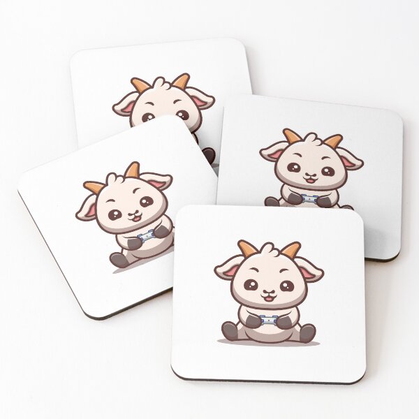 Item preview, Goat Sitting Gaming Cute Cartoon designed and sold by GumregaStudio.