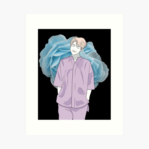 Pastel Namjoon with roses Art Print