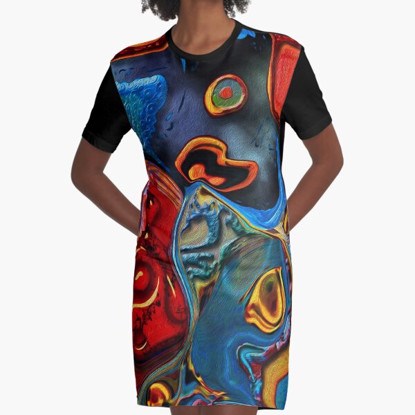 Digital Abstract #35 Graphic T-Shirt Dress