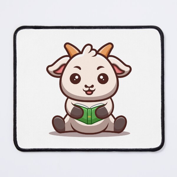 Item preview, Goat Sitting Reading Book Cute Cartoon designed and sold by GumregaStudio.