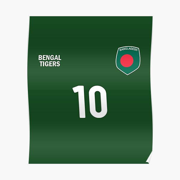 "Bangladesh National Football Team Soccer Retro Jersey Bengal Tigers 10