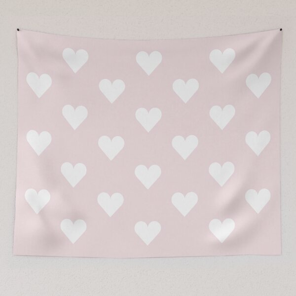 Item preview, Medium WHITE and PALE PINK LOVE HEARTS designed and sold by RachelMacht.
